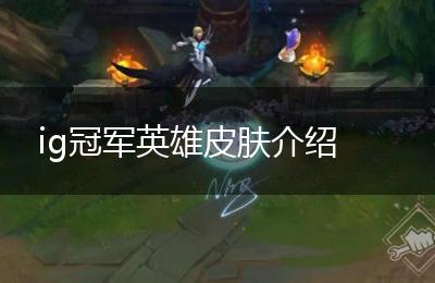 ig冠军英雄皮肤介绍