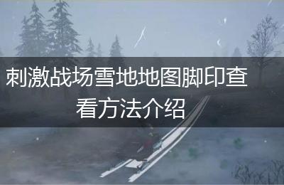 刺激战场雪地地图脚印查看方法介绍