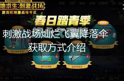 刺激战场灿烂飞翼降落伞获取方式介绍
