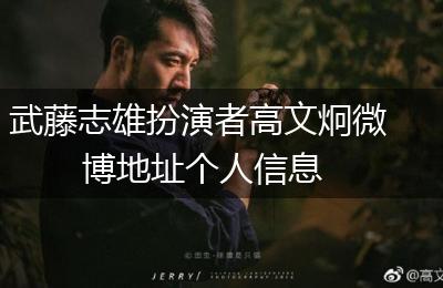 武藤志雄扮演者高文炯微博地址个人信息