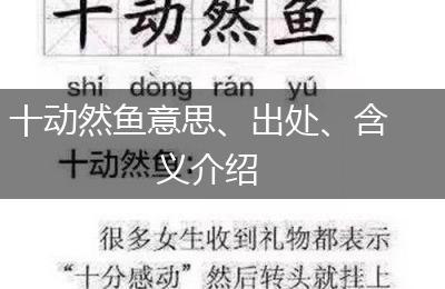十动然鱼意思、出处、含义介绍