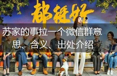 苏家的事拉一个微信群意思、含义、出处介绍