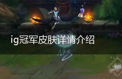 ig冠军皮肤详情介绍