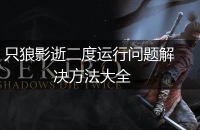 只狼影逝二度运行问题解决方法大全