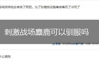 刺激战场麋鹿可以驯服吗