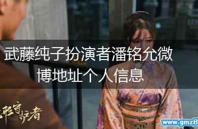 武藤纯子扮演者潘铭允微博地址个人信息