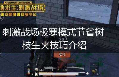 刺激战场极寒模式节省树枝生火技巧介绍