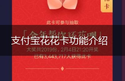 支付宝花花卡功能介绍