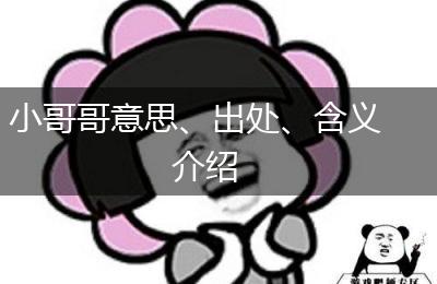 小哥哥意思、出处、含义介绍