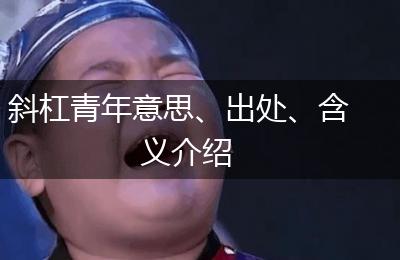 斜杠青年意思、出处、含义介绍