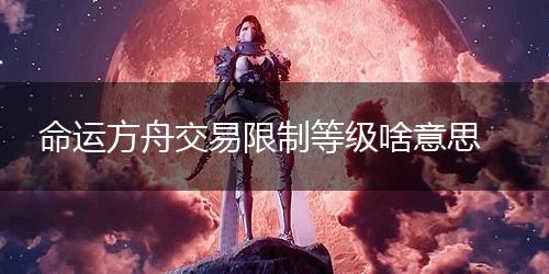 命运方舟交易限制等级啥意思,第1张