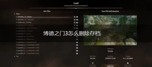 博德之门3怎么删除存档,第1张