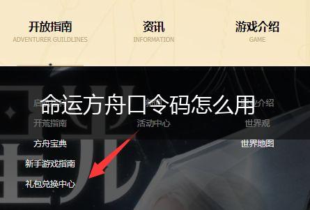 命运方舟口令码怎么用,第1张