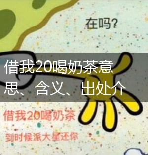 借我20喝奶茶意思、含义、出处介绍,第1张