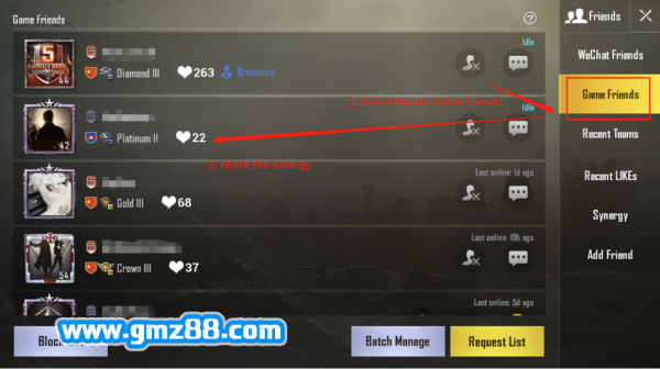 刺激战场国际服如何查看与好友的亲密度,第2张