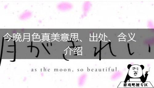 今晚月色真美意思、出处、含义介绍,第1张