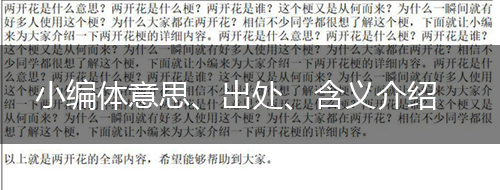 小编体意思、出处、含义介绍,第1张
