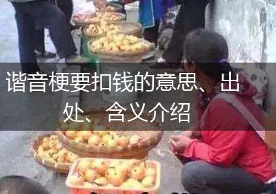 谐音梗要扣钱的意思、出处、含义介绍,第1张