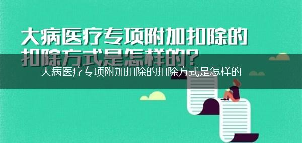 大病医疗专项附加扣除的扣除方式是怎样的,第1张